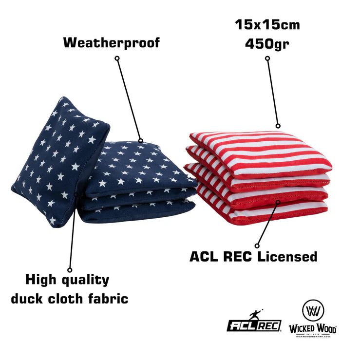 2 set Cornhole Bags Acl Double side - GO AMERICA!