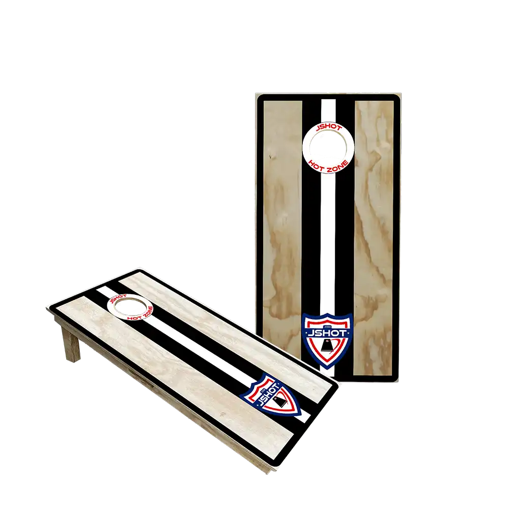 Set 2 Tavole da Gioco Cornhole Black & White Stripes