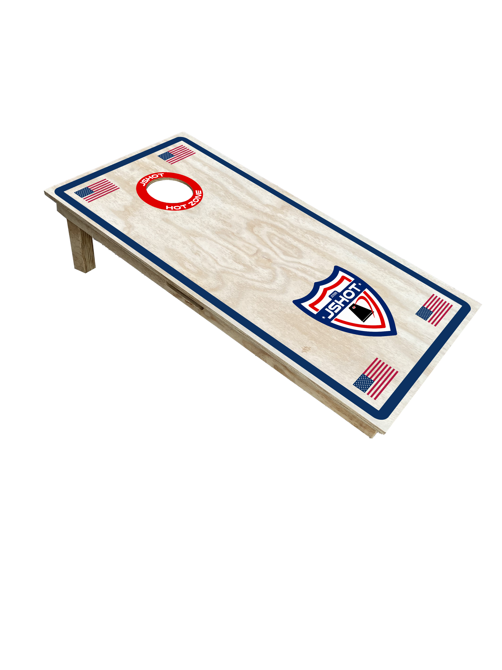 Cornhole Board American Flag vista laterale