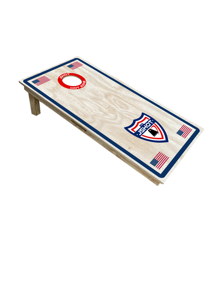 Cornhole Board American Flag vista laterale